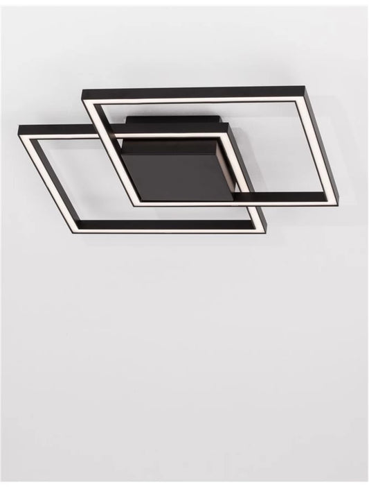 Plafoniera din Aluminiu Negru H6.5xL46cm IP20 25W 1600lm 3000k BILBAO