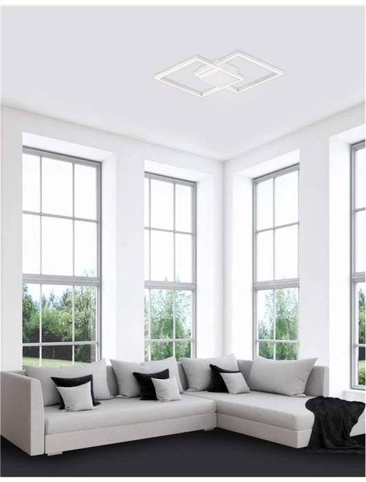Plafoniera structura din Aluminiu Alb si abajur din Acrilic H6.5xL46cm IP20 25W 1600lm 3000k BILBAO