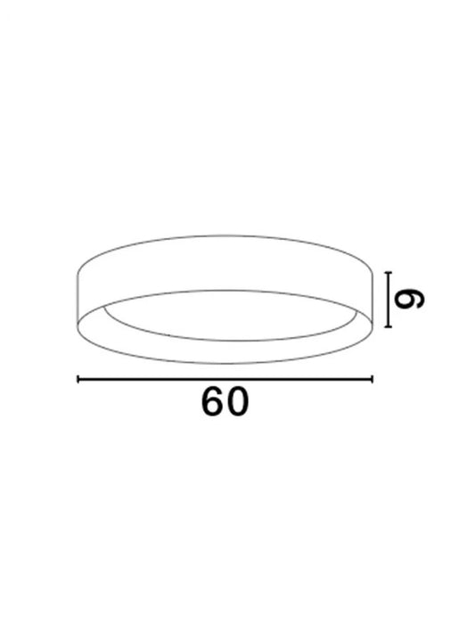 Plafoniera din Aluminiu Negru H9xL60cm IP20 50W 3166lm 3000k STAKE