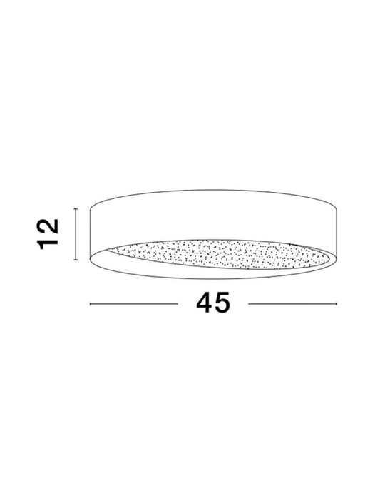 Plafoniera din Aluminiu Negru H12xL45cm IP20 30W 1800lm 3000k OBY