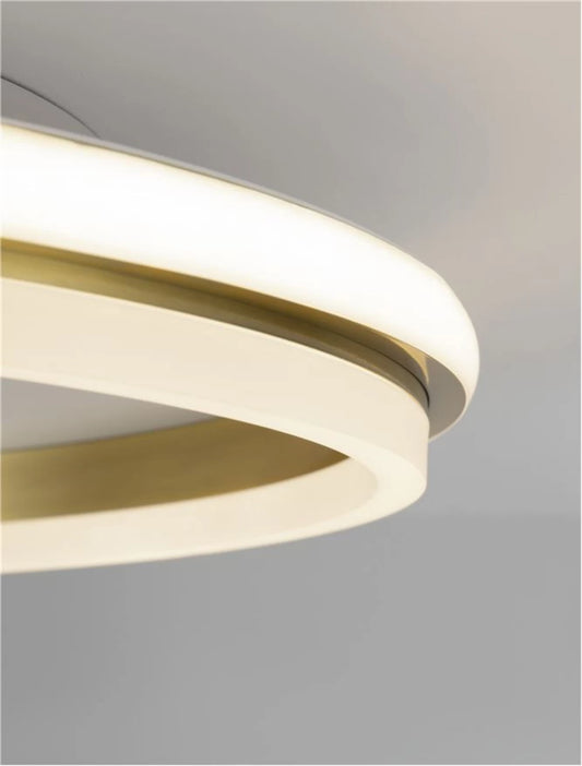 Plafoniera structura din Aluminiu Auriu si abajur din Acrilic Alb H6xL45cm IP20 38W 3761lm 3000k WILLOW