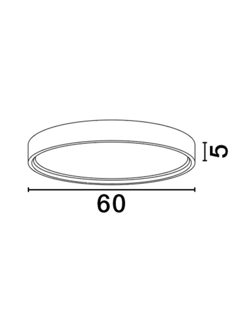 Plafoniera din Aluminiu Negru H5xL60cm IP20 60W 4800lm 3000k OLAF