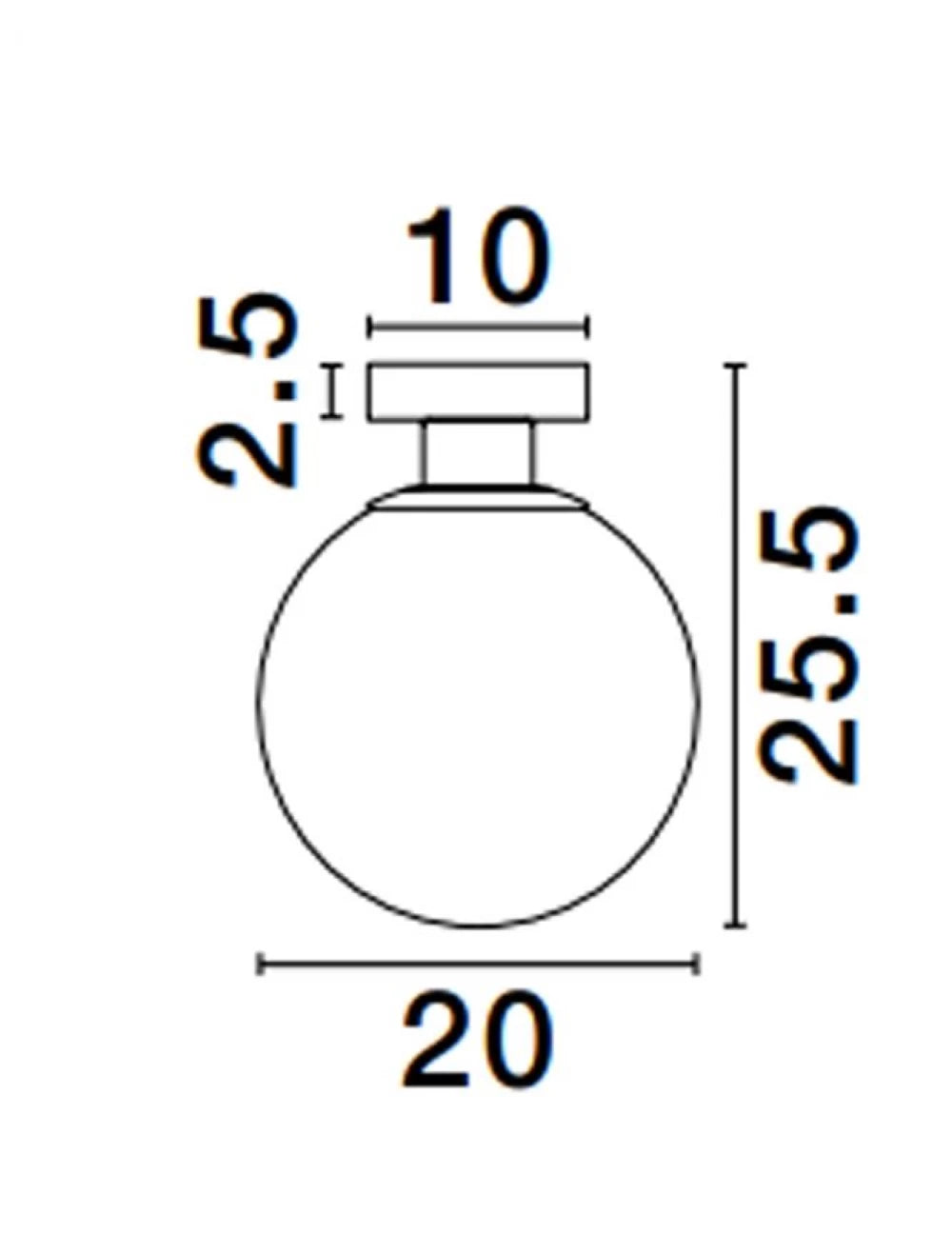 Plafoniera structura din Metal Auriu si abajur din Sticla Alb H25.5xL20cm IP20 VITA