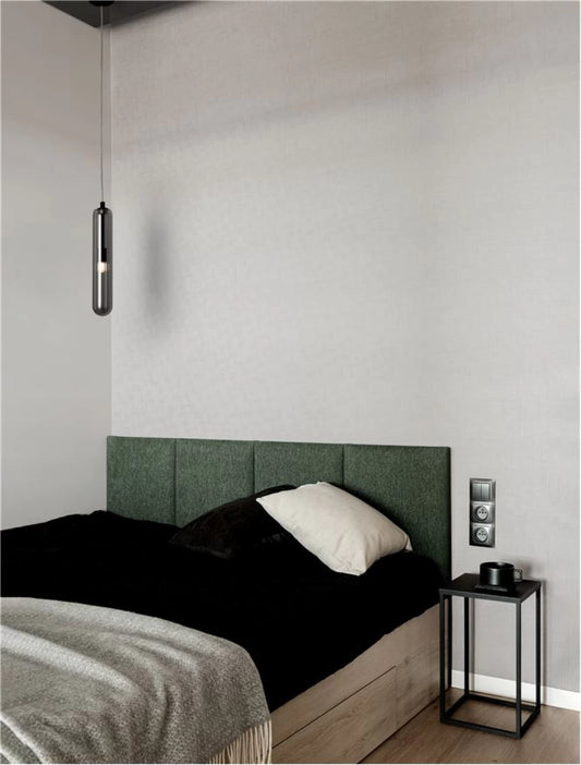 Pendul structura din Metal Negru si abajur din Sticla Fumuriu H120xL6cm IP20 GUSTAVE