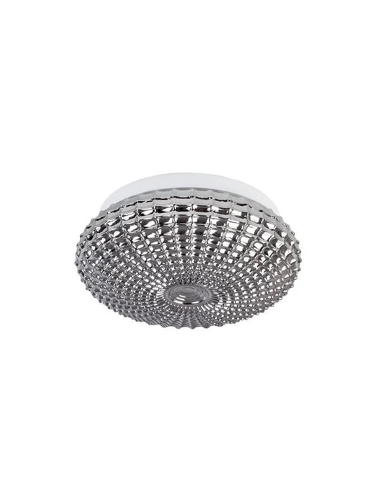 Plafoniera structura din Metal Negru si abajur din Sticla Fumuriu H12xL30cm IP44 CLAM