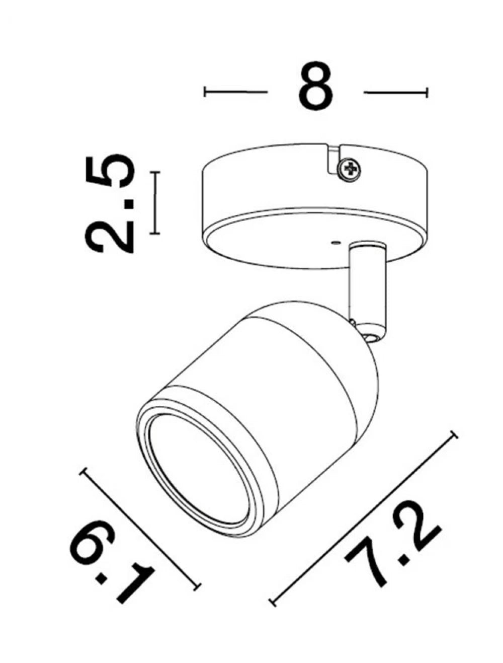 Aplica perete din Metal Alb H7.2xL6.1cm IP20 ORSON