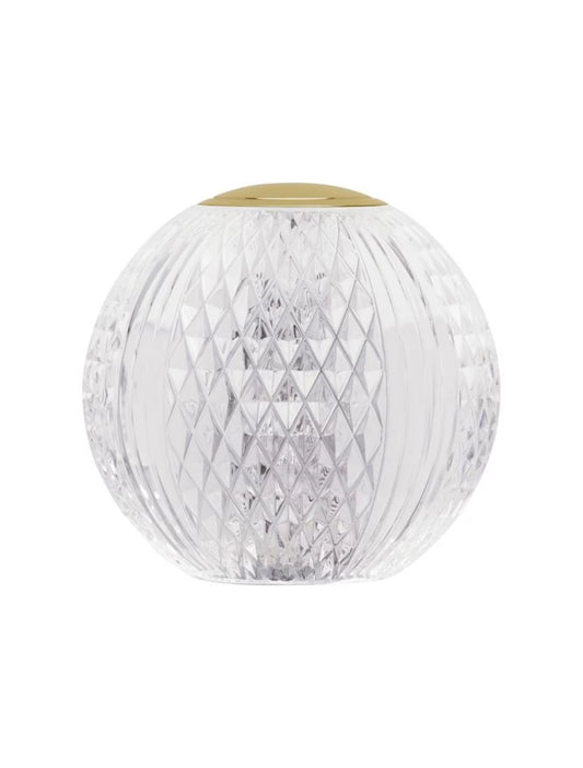Veioza structura din Aluminiu Auriu si abajur din Acrilic Transparent H9xL9cm IP20 1.5W 78lm 3200k BRILLANTE