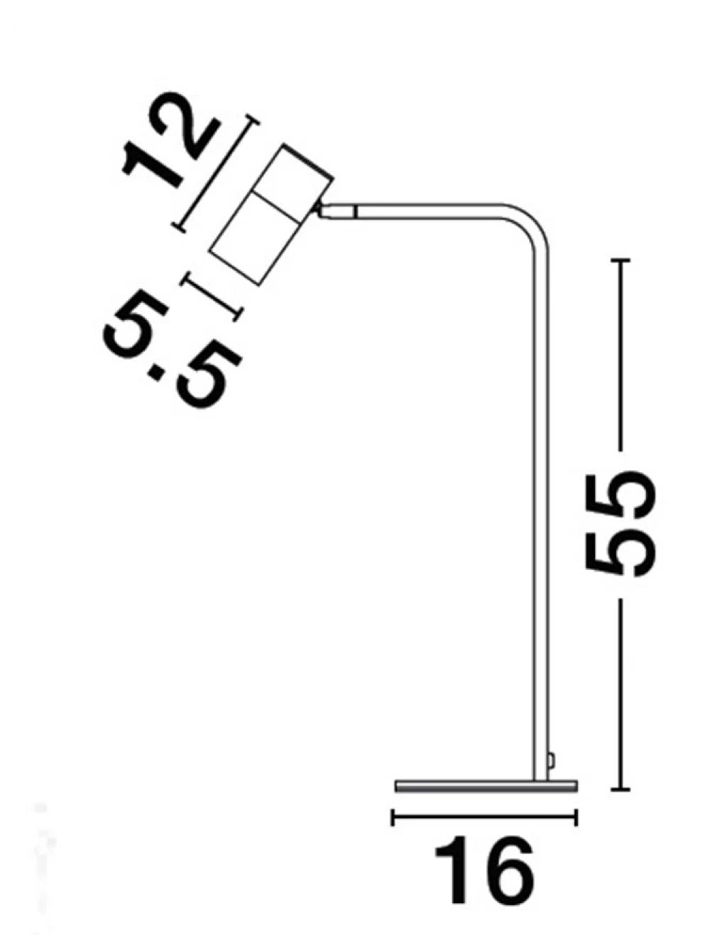 Veioza din Aluminiu Negru/Auriu H55xL16cm IP20 PONGO