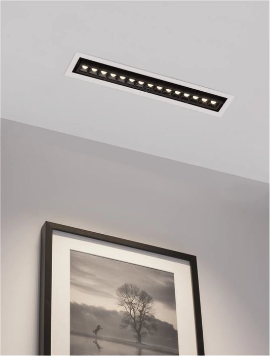 Spot incastrat din Aluminiu Negru H8.8xL46cm IP20 30W 2700lm 3000k CANTIA