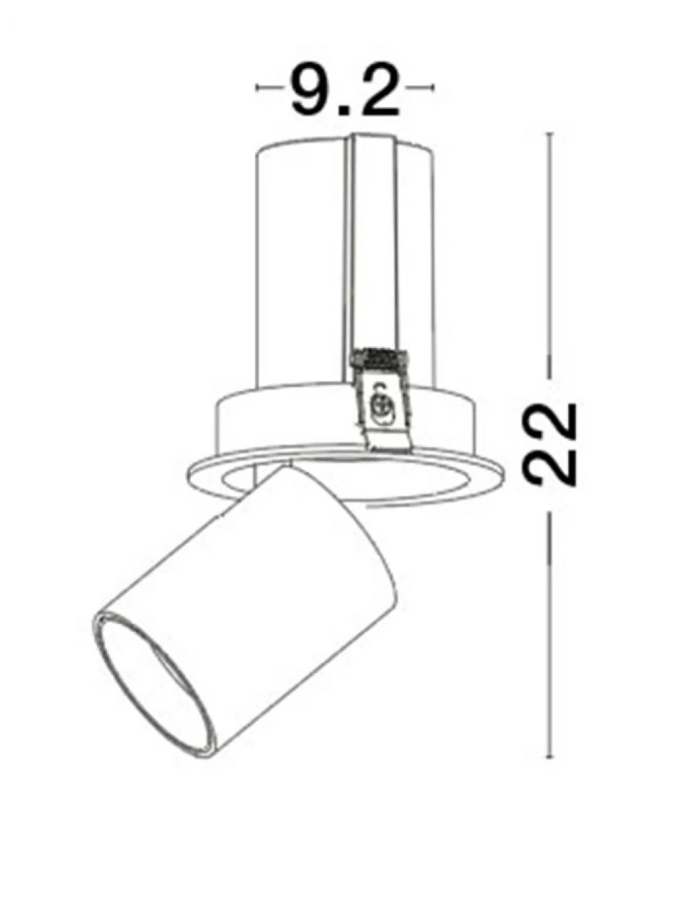 Spot incastrat din Aluminiu Negru H22xL9.2cm IP20 20W 1848lm 3000k NARUTO