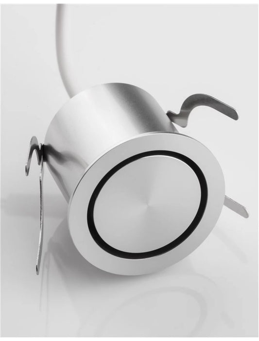 Spot incastrat pentru scari din Aluminiu Argintiu H4.3xL4.4cm IP20 2.5W 700lm 3000k NATAL