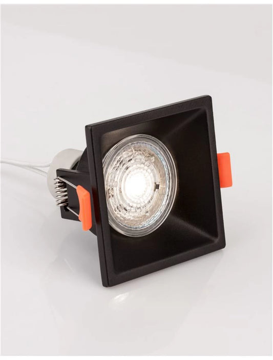Spot incastrat din Aluminiu Negru H4.5xL7.5cm IP20 LED GU10 STAF