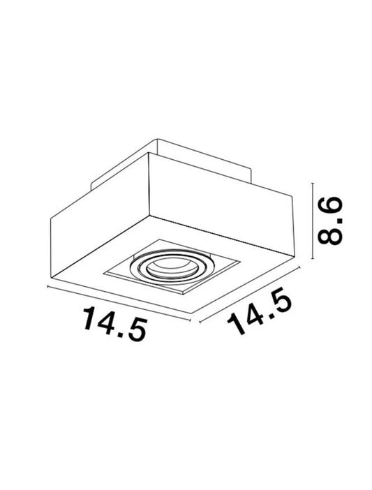 Spot aplicat din Aluminiu Negru H8.6xL14.5cm IP20 LED GU10 ROBIN