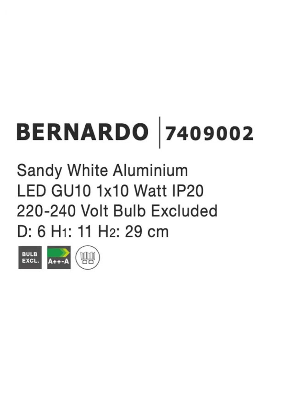 Spot aplicat din Aluminiu Alb H29xL6cm IP20 LED GU10 BERNARDO