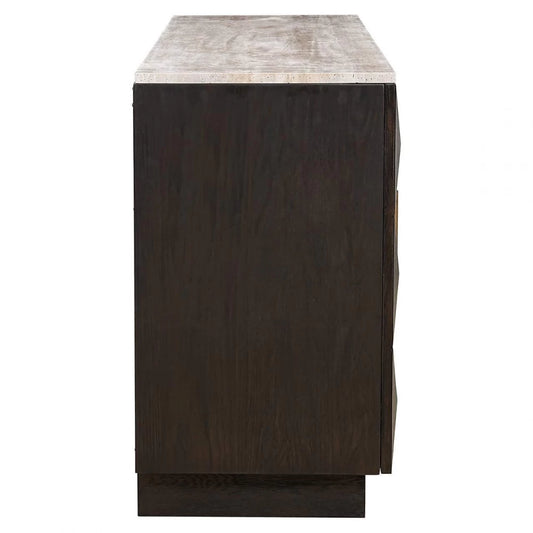 Comoda din Piatra Bej si Lemn de stejar Maro L170xH80cm Claremont Richmond Interiors