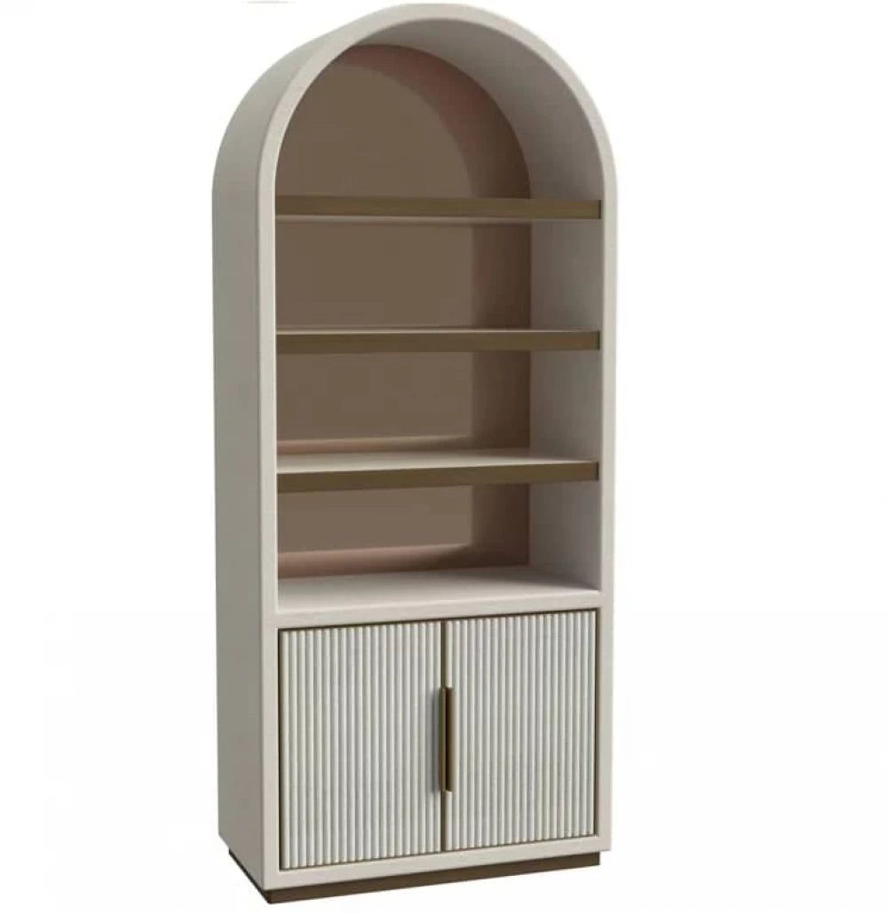 Dulap cu usi tapitate cu catifea din Furnir de stejar Alb si MDF/Metal Alb/Alama L90xH210cm Tivoli Richmond Interiors