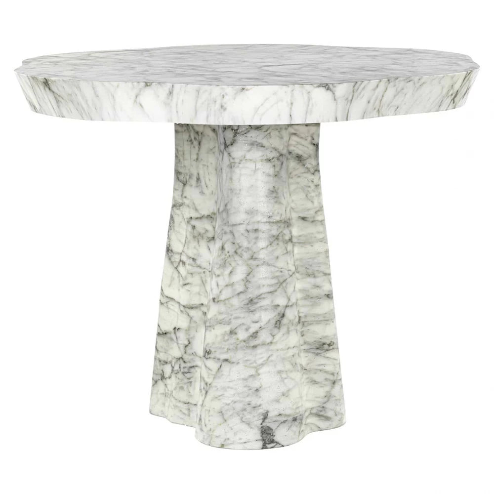 Masa Asimetrica din Marmura artificiala/Metal Alb D100xH76cm Rockyard Richmond Interiors