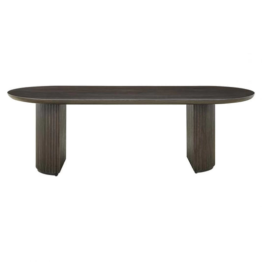 Masa Ovala din Lemn de stejar/Metal Maro inchis L280xH76cm Kingston Richmond Interiors