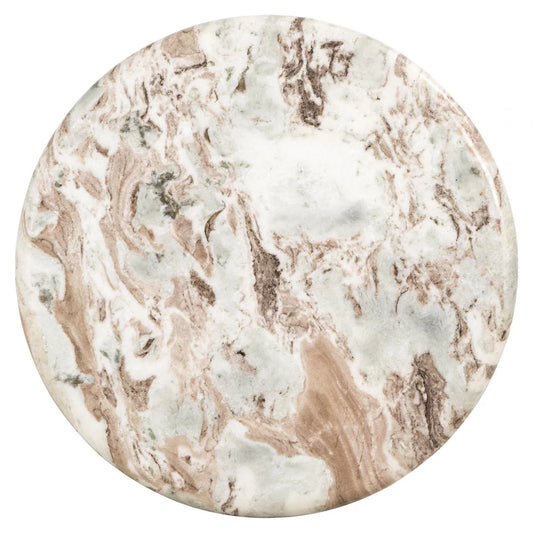 Masuta laterala Rotunda din Marmura Bej si MDF Bej D50xH61cm Coronel