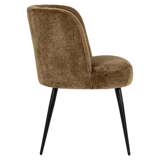 Scaun tapitat cu Stofa Maro olive cu picioare din Metal Negru H82xL58xA62cm Morton Richmond interiors