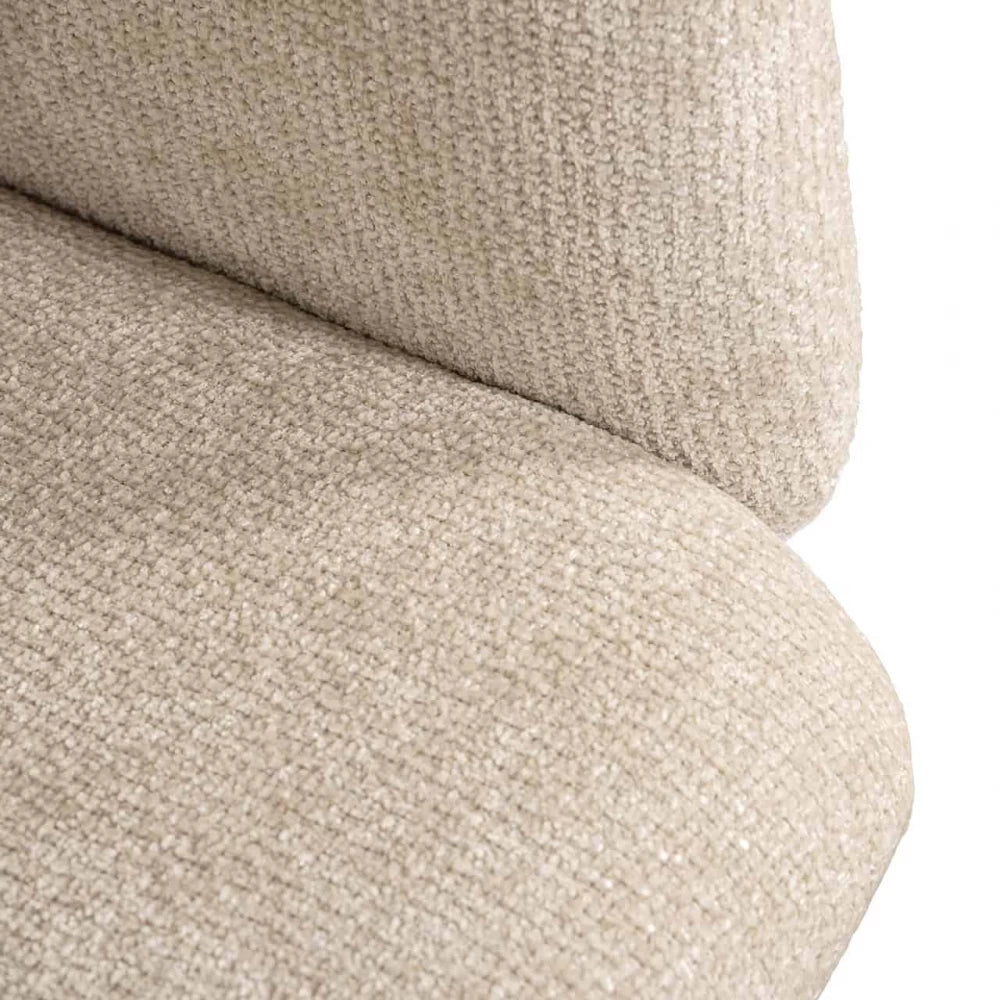 Scaun pivotant tapitat cu Stofa Crem cu picioare din Metal Crem H77xL61xA59cm Madeline Richmond interiors