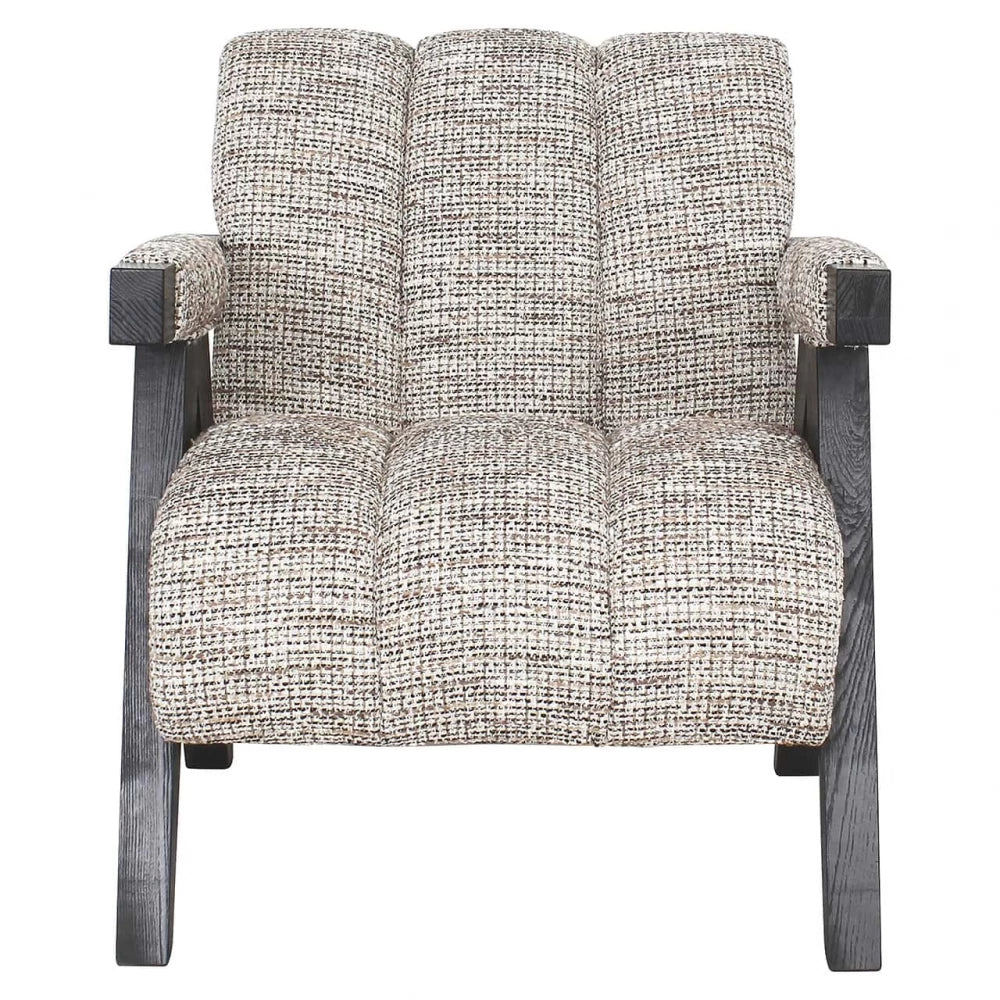 Fotoliu tapitat cu Stofa Bej cu picioare din Lemn de frasin Negru H83xL73xA84cm Clover Richmond interiors