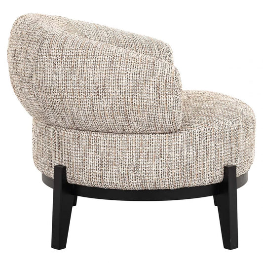 Fotoliu tapitat cu Stofa Bej cu picioare din Lemn de mesteacan Negru H75xL88xA84.5cm Montana Richmond interiors