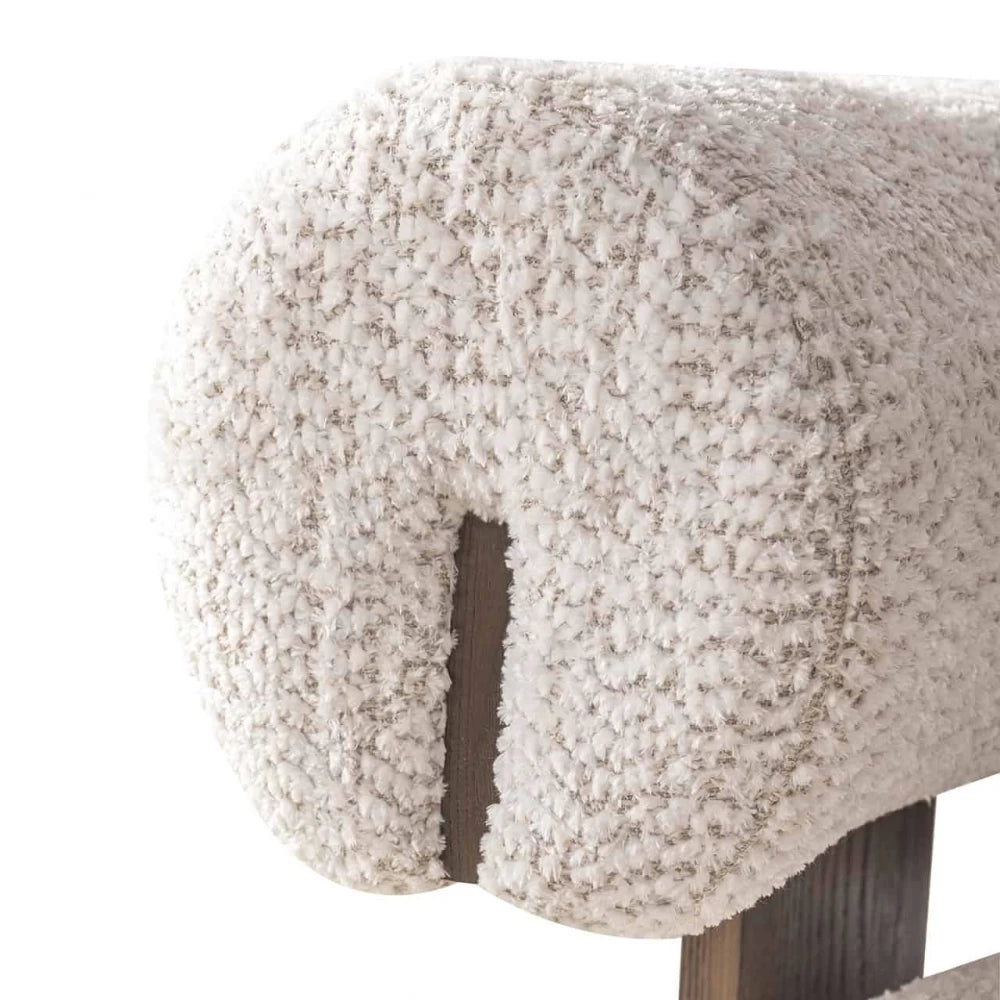 Fotoliu tapitat cu Stofa Crem cu picioare din Lemn Maro H69xL74xA81cm Arabella Richmond interiors