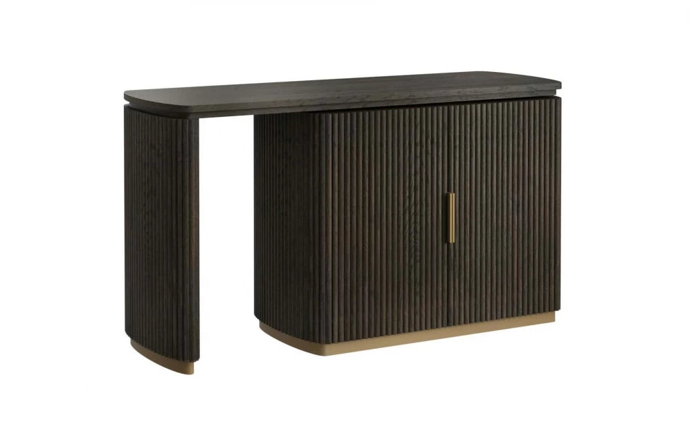 Birou din Lemn de stejar Maro si Metal Alama L134xH76cm Cambon