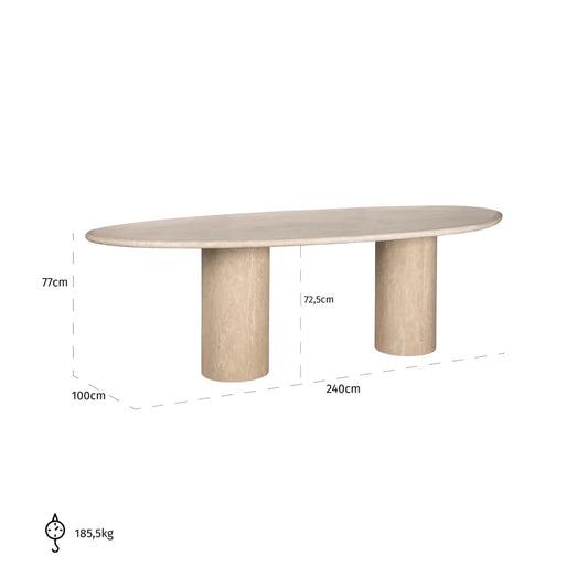 Masa din Travertin Bej L240xH77cm Renaissance