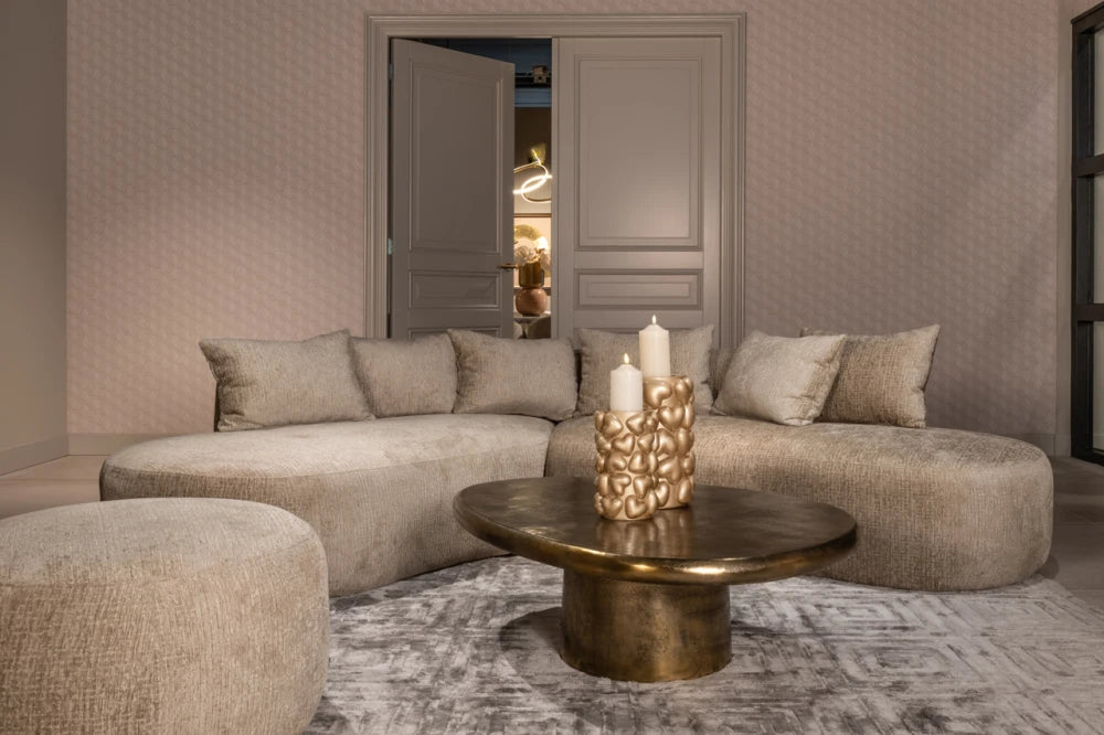 Canapea fixa tapitata cu Stofa Fusion bej L298cm Cassie Richmond interiors