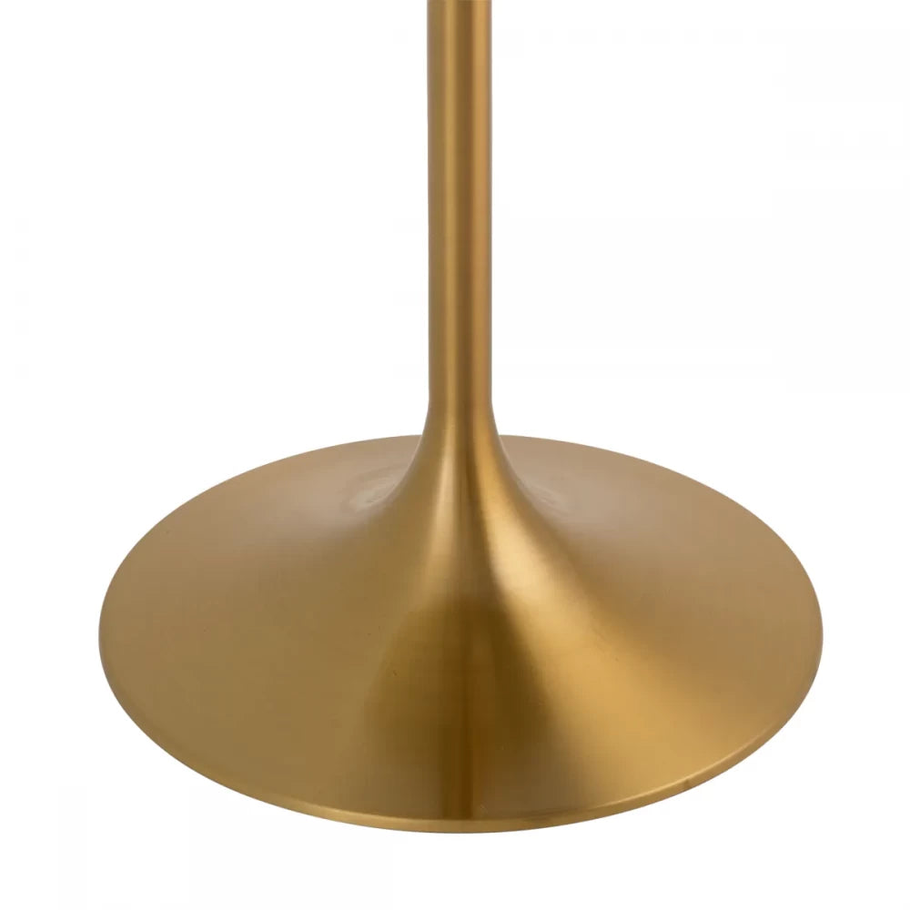 Masa de bar Rotunda din Ceramica Alb cu efect de marmura si Metal Alama D79xH106.5cm Tazio Eichholtz