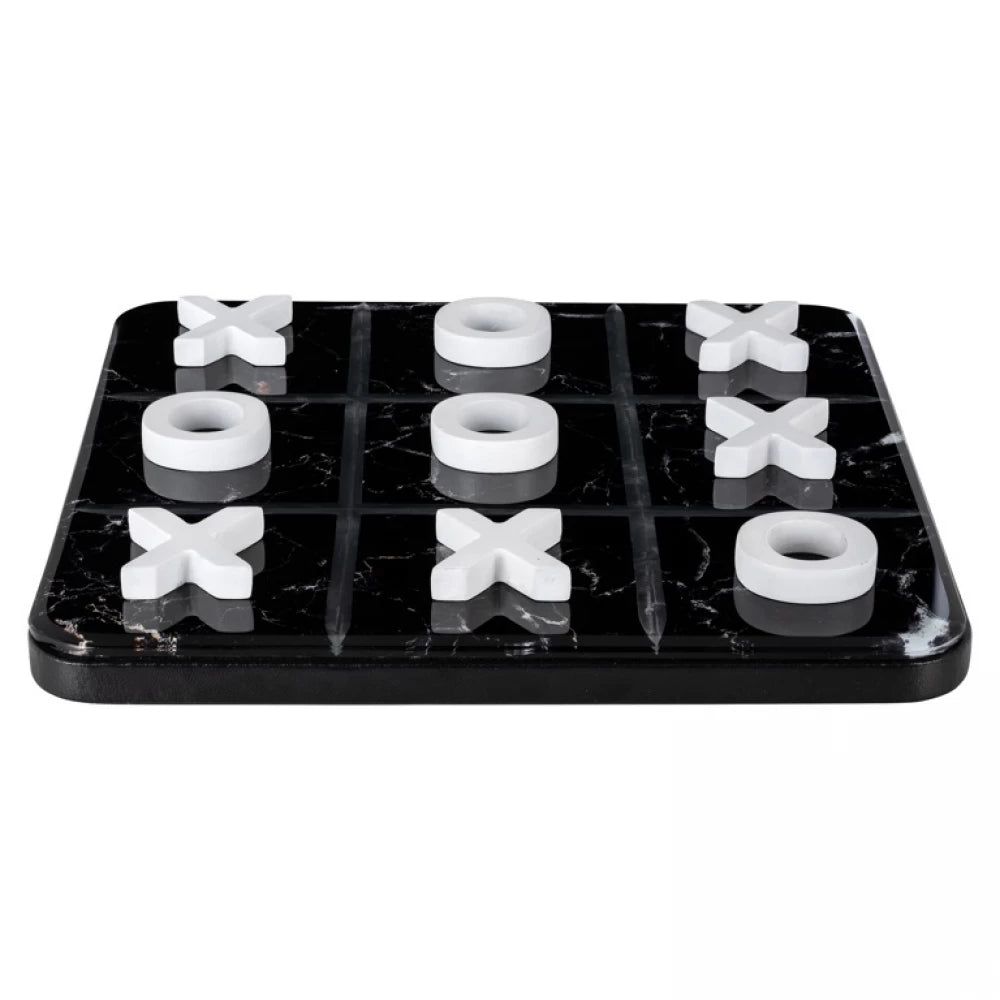 Joc tic tac toe din MDF/Sticla/Renexe Negru/Alb H3xL25cm Trixi