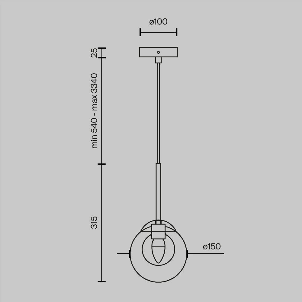 Pendul din Metal Auriu si Sticla Transparent/Alb H334xD15cm Basic form
