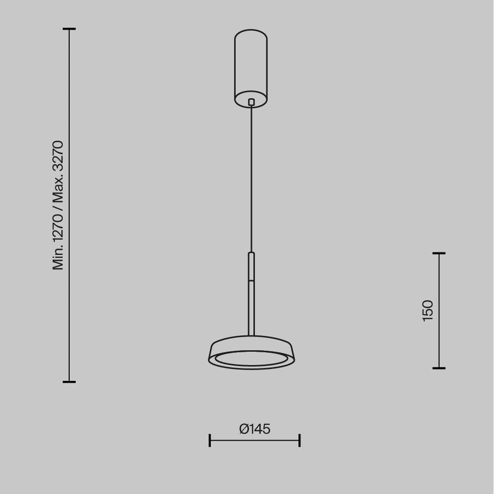Pendul din Aluminiu Negru/Alb/Auriu H327xD15.3cm El