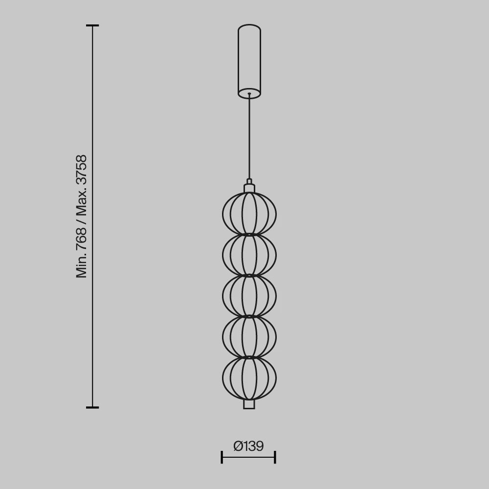 Pendul din Metal Auriu H375.8xD13.9cm Golden Cage