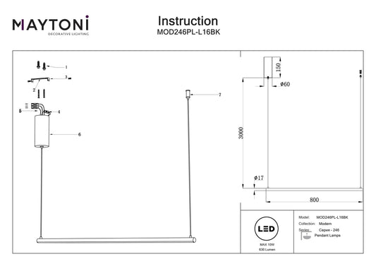 Lustra din Aluminiu Negru si Silicon Alb H316.7xL80cm Halo