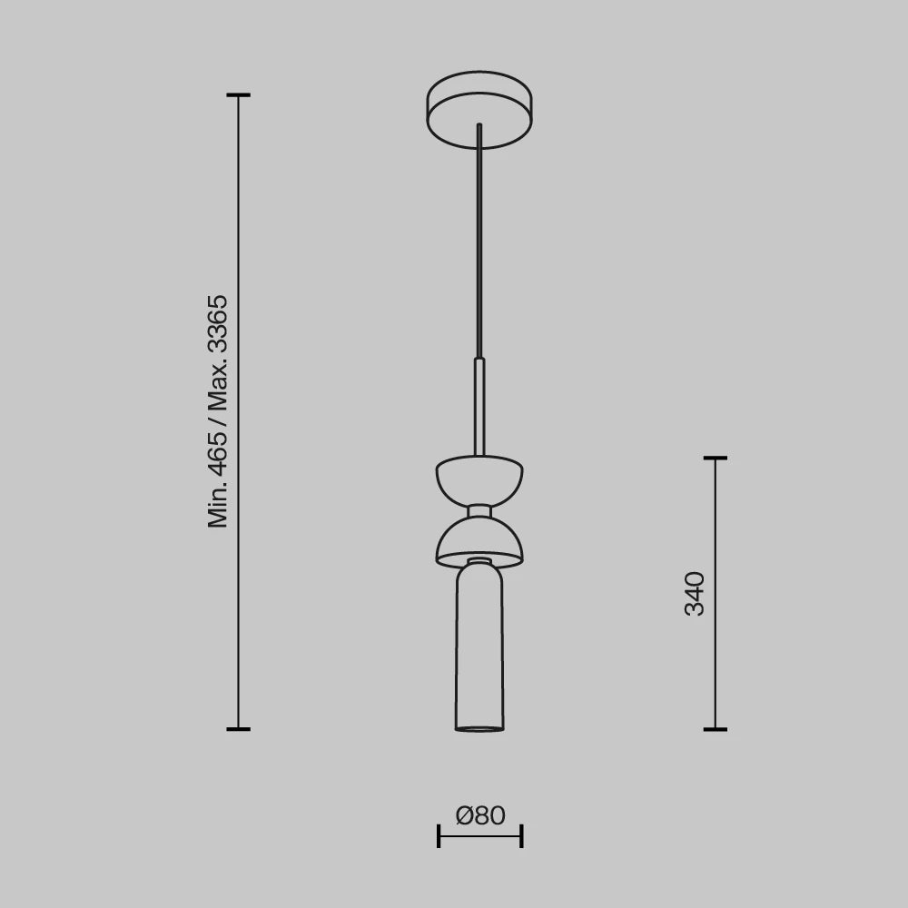 Pendul din Metal/Marmura Alb si Sticla Alb H336.5xD10cm Kyoto