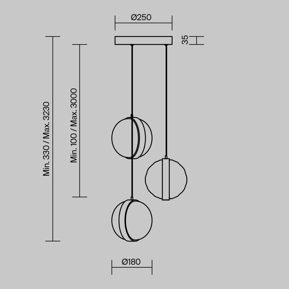 Candelabru din Metal Negru si Sticla H320xD38cm Misterio