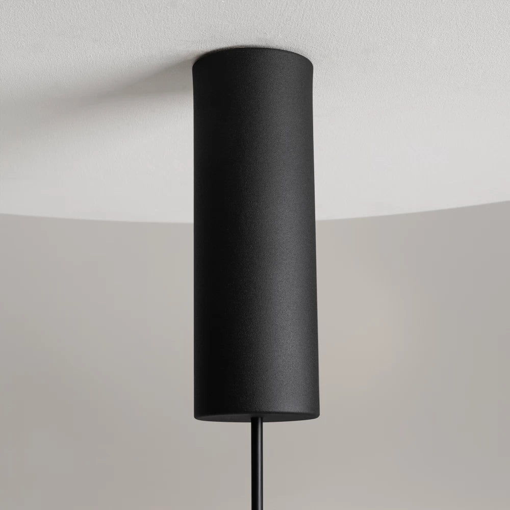 Pendul din Metal Negru si Sticla Fumuriu H360xD25cm Nebula