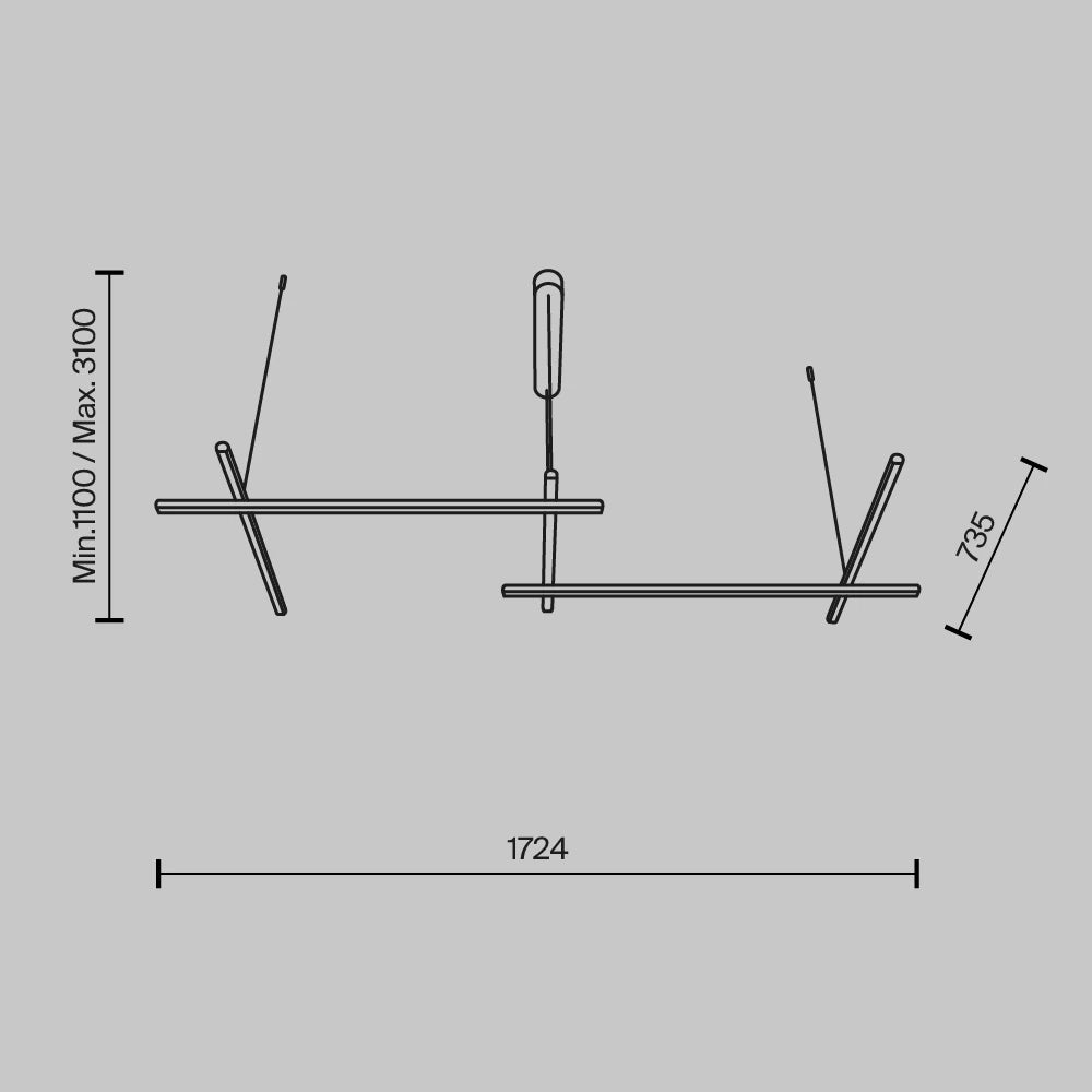Lustra din Aluminiu Auriu si Silicon Alb H310xL172.4cm Radiance