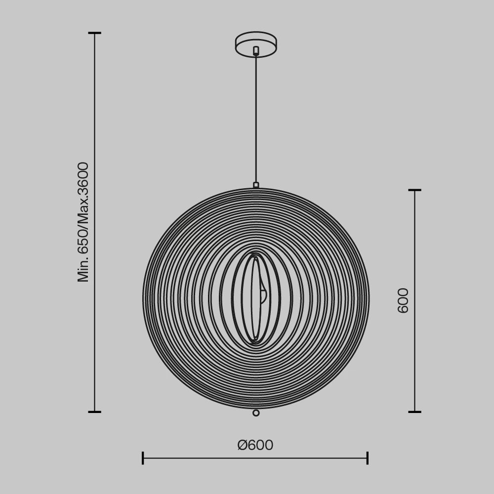 Pendul din Metal Negru si Lemn Bej H362.5xD60cm Roots