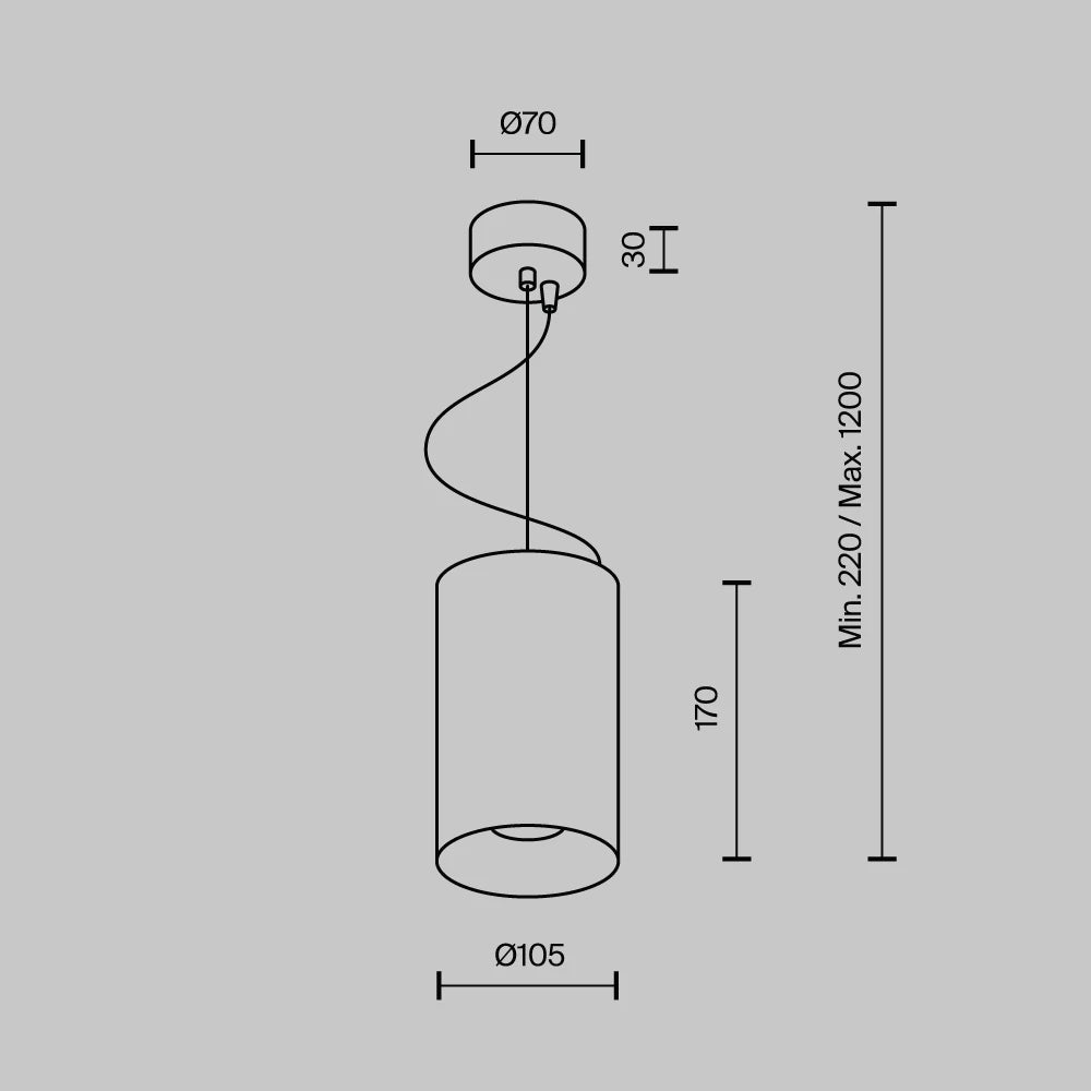 Pendul din Aluminiu Alb H17xD10.5cm Efir