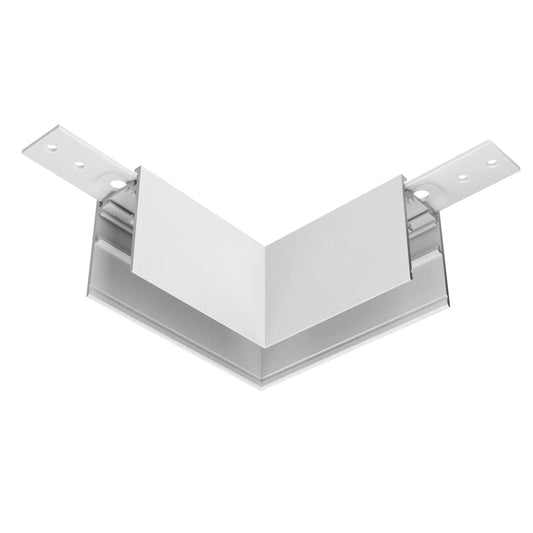 Conector L pentru sina aplicata Exility din Aluminiu Alb