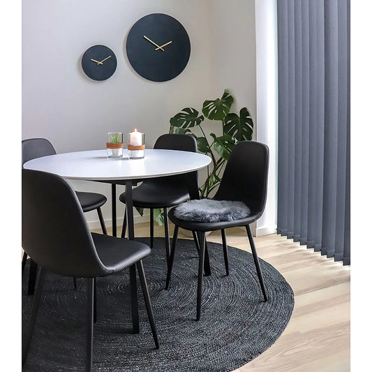 Set 2 scaune din Metal Negru si Piele sintetica Negru H88xL44xA54cm Stockholm