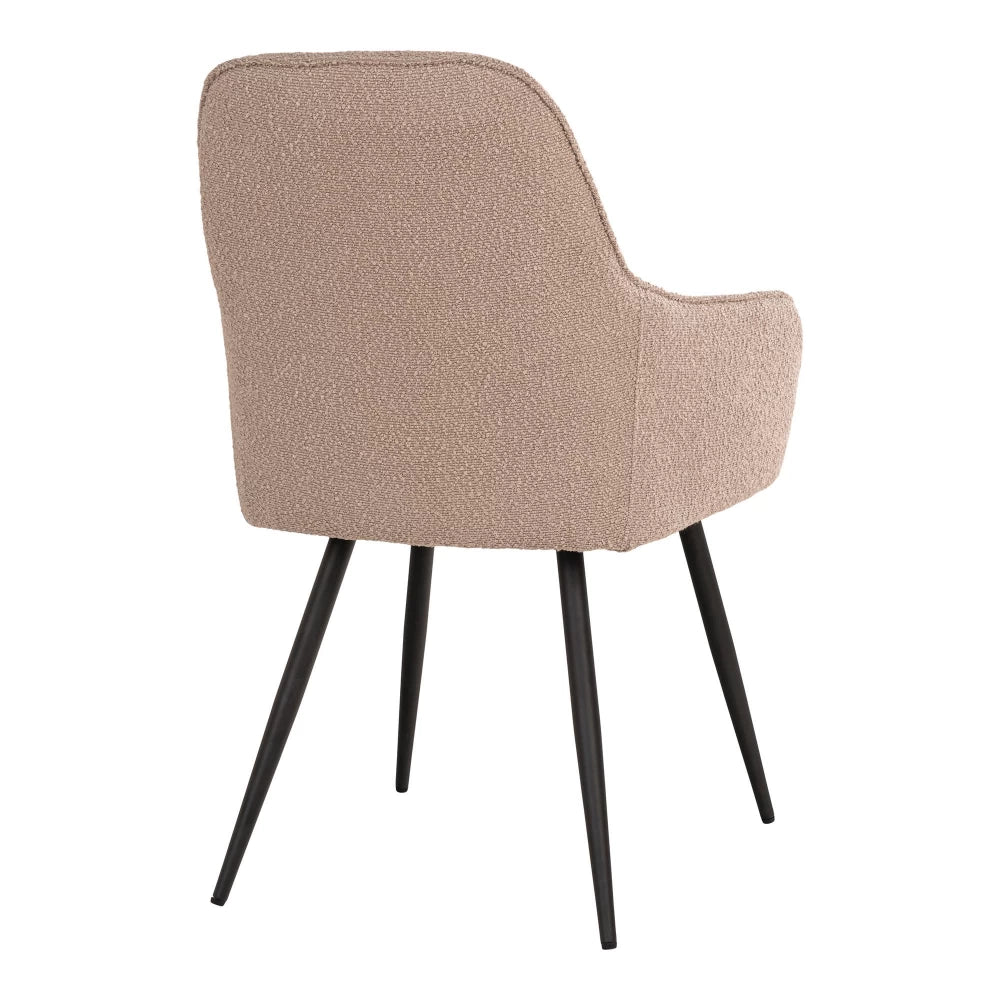 Set 2 scaune din Metal Negru si Stofa boucle Bej H87xL57xA65cm Harbo