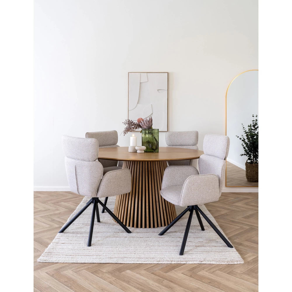 Set 2 scaune din Metal Negru si Stofa Gri H95xL61xA61cm Cordoba