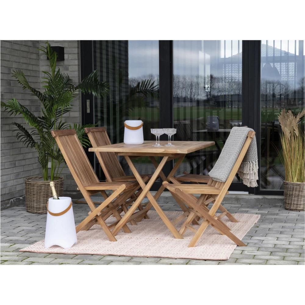 Set 2 scaune de exterior din Lemn de tec Maro H89xL46xA62cm Toledo