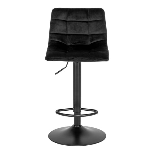 Set 2 scaune de bar din Metal Negru si Catifea Negru H88-108xL45xA43cm Middelfart