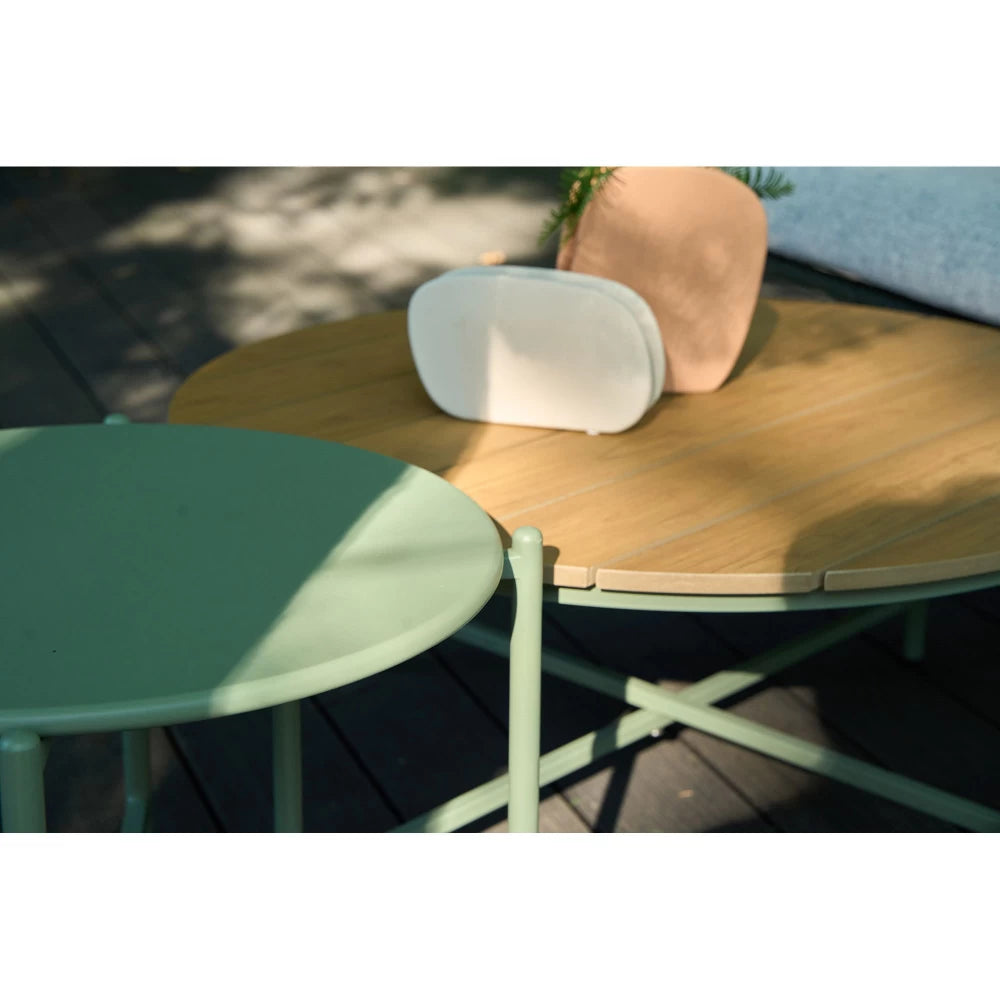 Set exterior 5 piese din Metal Verde si Stofa Gri Novella